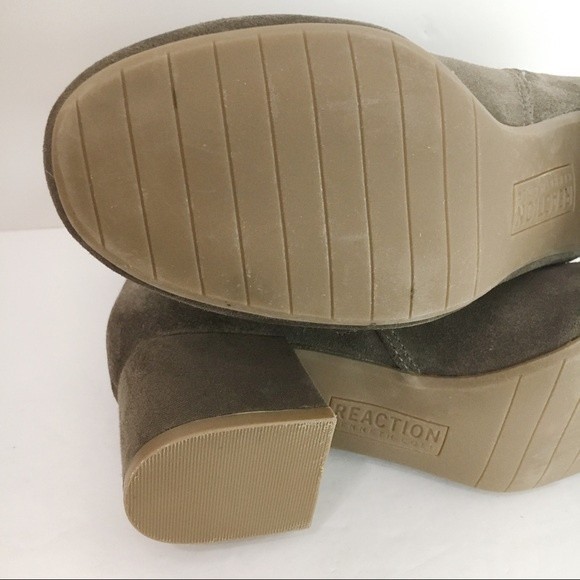 Kenneth Cole REACTION Women's Road Stop Dark Taupe Suede Leather Ankle Boots 6 - Picture 9 of 15